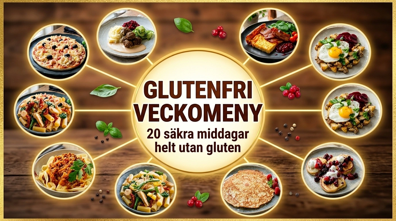 Glutenfri veckomatsedel – 20 trygga middagar helt utan gluten