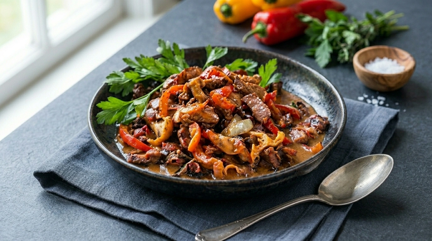 Krämig Kycklinggryta med bacon och champinjoner – LCHF Vardagslyx - traditionellt Sverige Huvudrätt recept, perfekt till vardagsmiddag