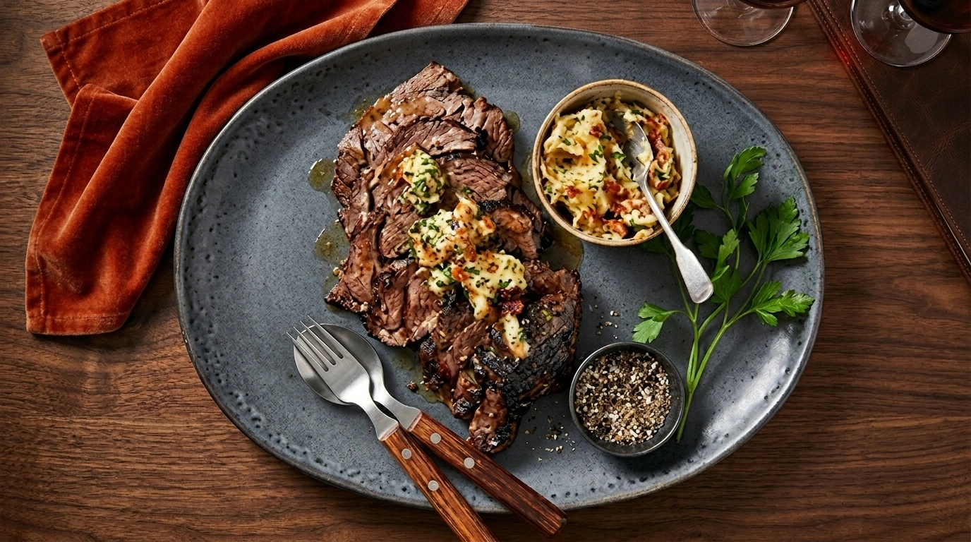 Långtidsbakad högrev med selleripuré – LCHF Söndagsstek - traditionellt Sverige Huvudrätt recept, perfekt till vardagsmiddag