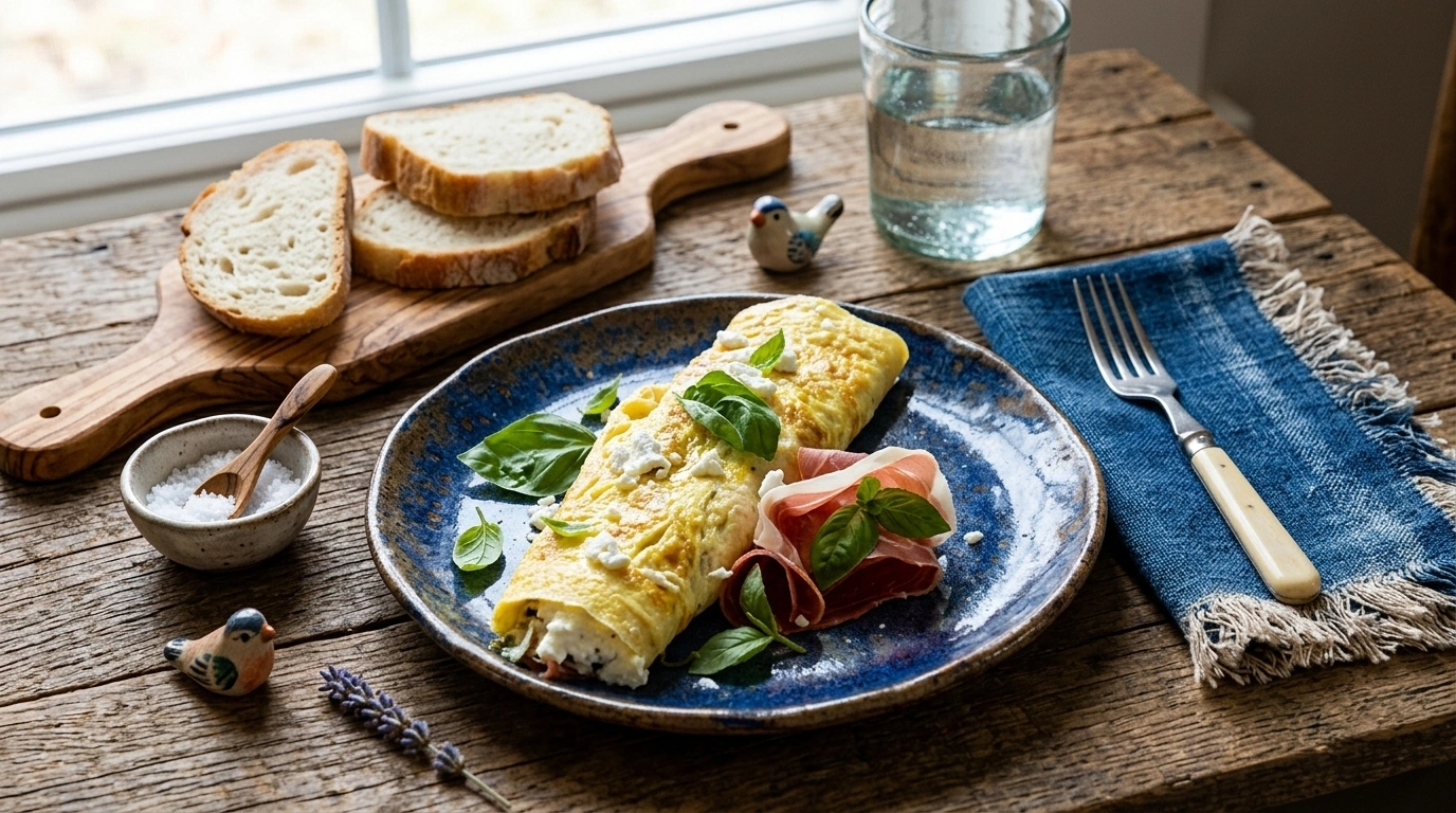 Omelett fylld med getost, valnötter och spenat – LCHF Gourmet på 10 min - traditionellt Sverige Huvudrätt recept, perfekt till vardagsmiddag