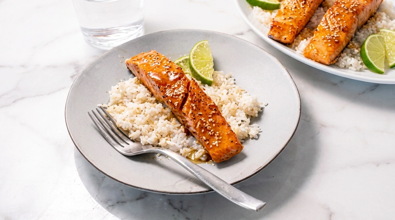 Grilled salmon with miso butter | Asiatisk lax med smörig umamiglace