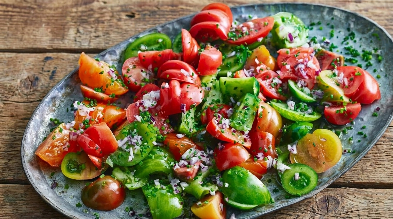 Tomatsallad – fräsch och enkel sallad med röda tomater på 10 minuter