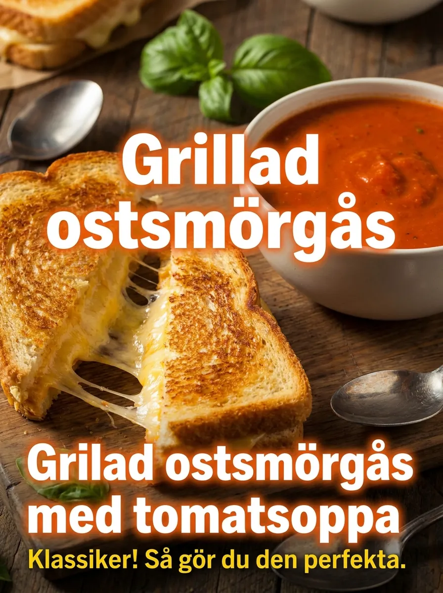 Grillad Ostsmörgås med Tomatsoppa – snabb middag på 15 min