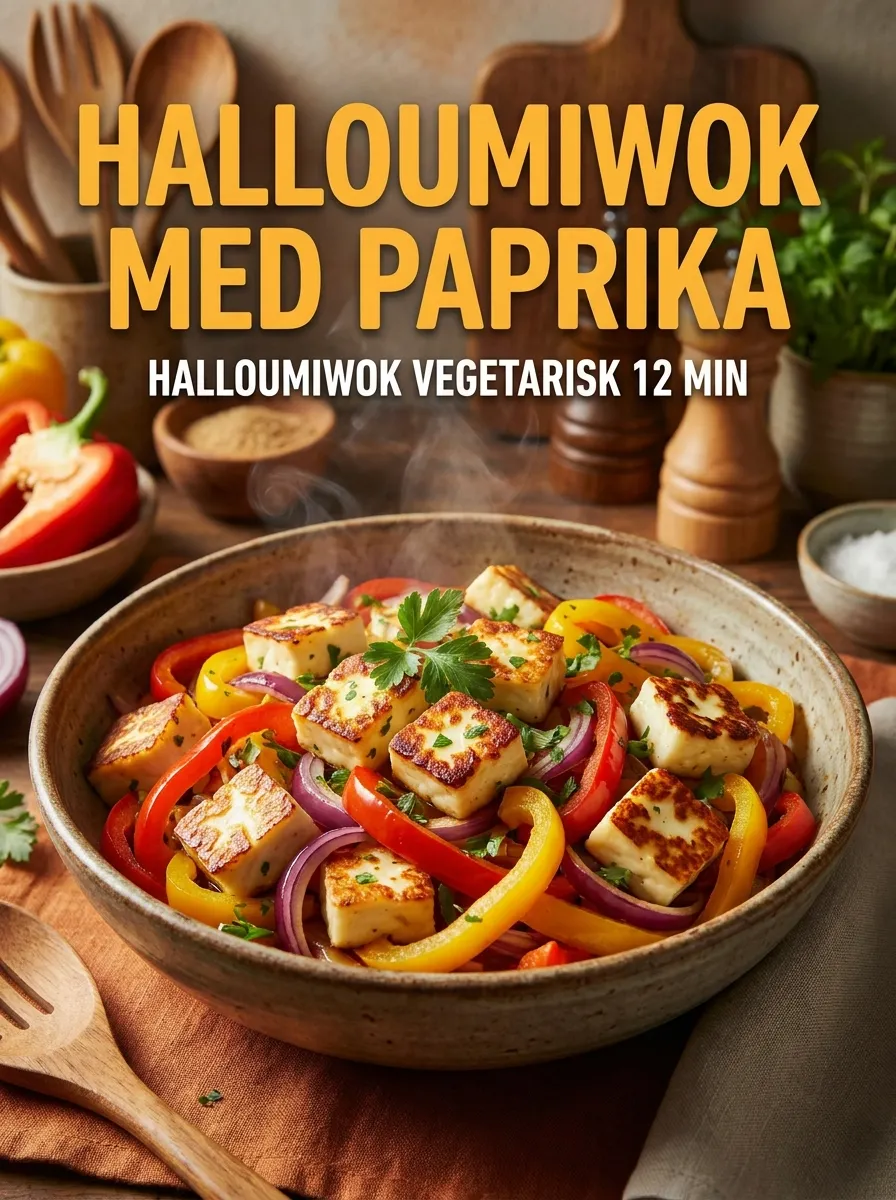Halloumiwok Paprika - snabbt 15 min recept