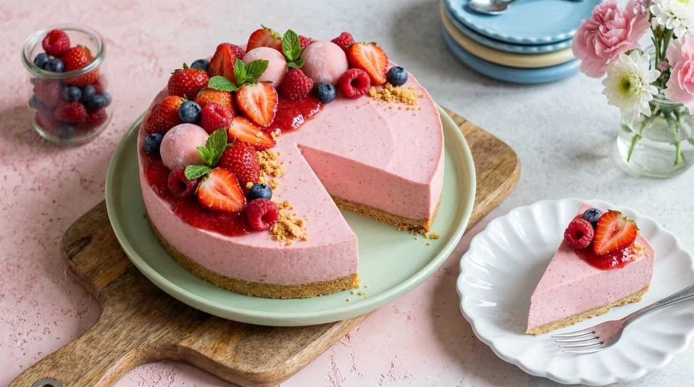 Jordgubbscheesecake – len och krämig