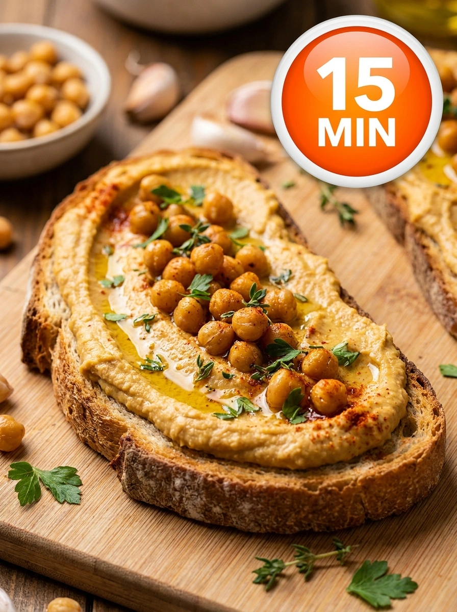 Kikärtspuré Rostad – Krämig Kikärtspuré på Rostat Bröd - traditionellt Sverige Förrätt recept, perfekt till vardagsmiddag