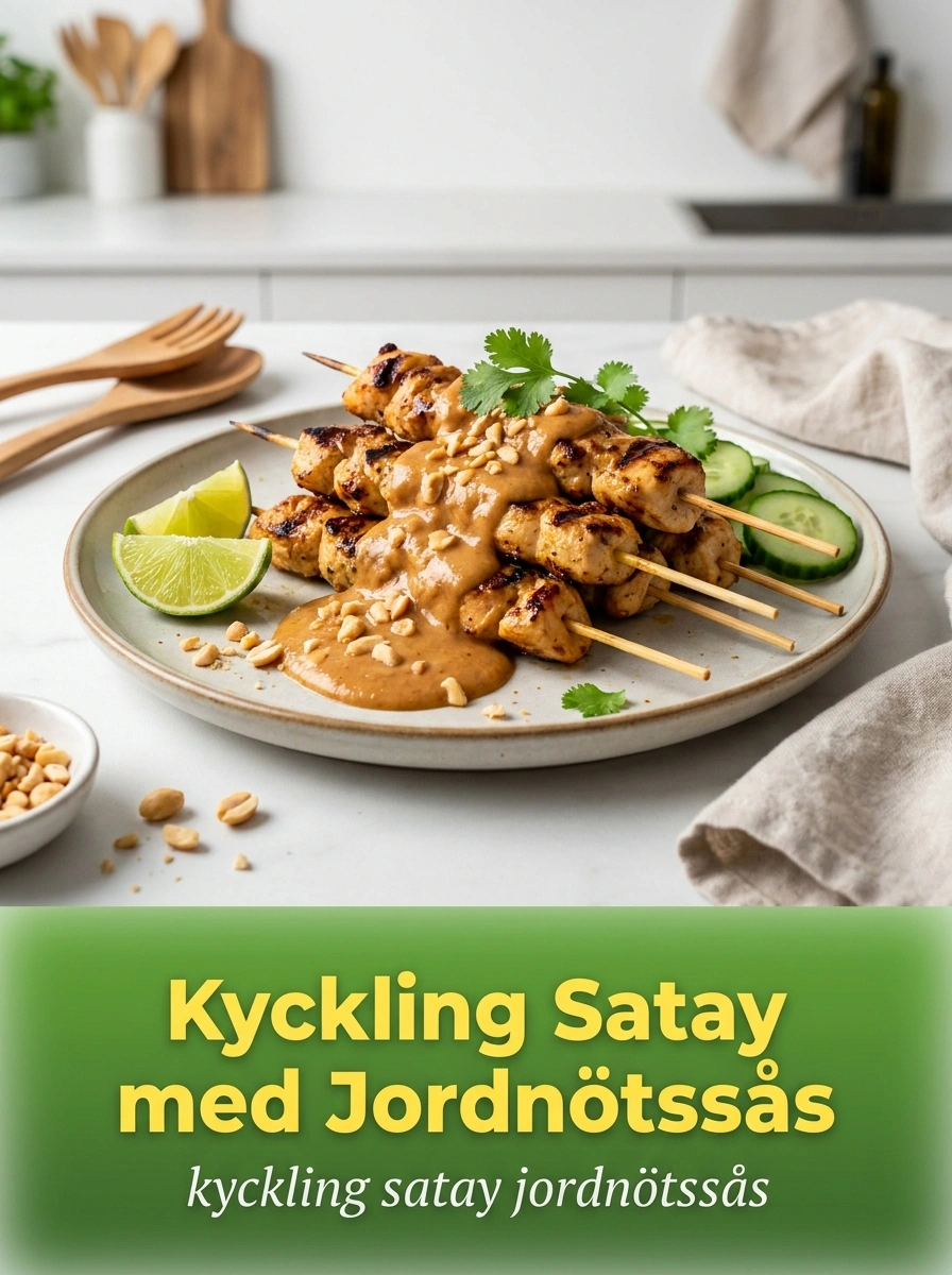 Kyckling Satay Jordnötssås - snabbt 20 min recept