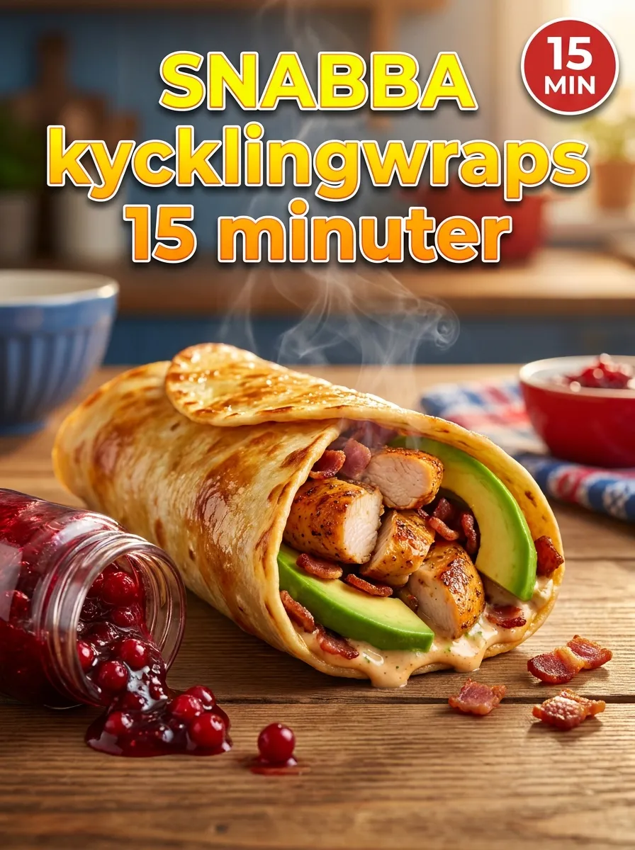 Tunnbrödswraps med kyckling och avokado
