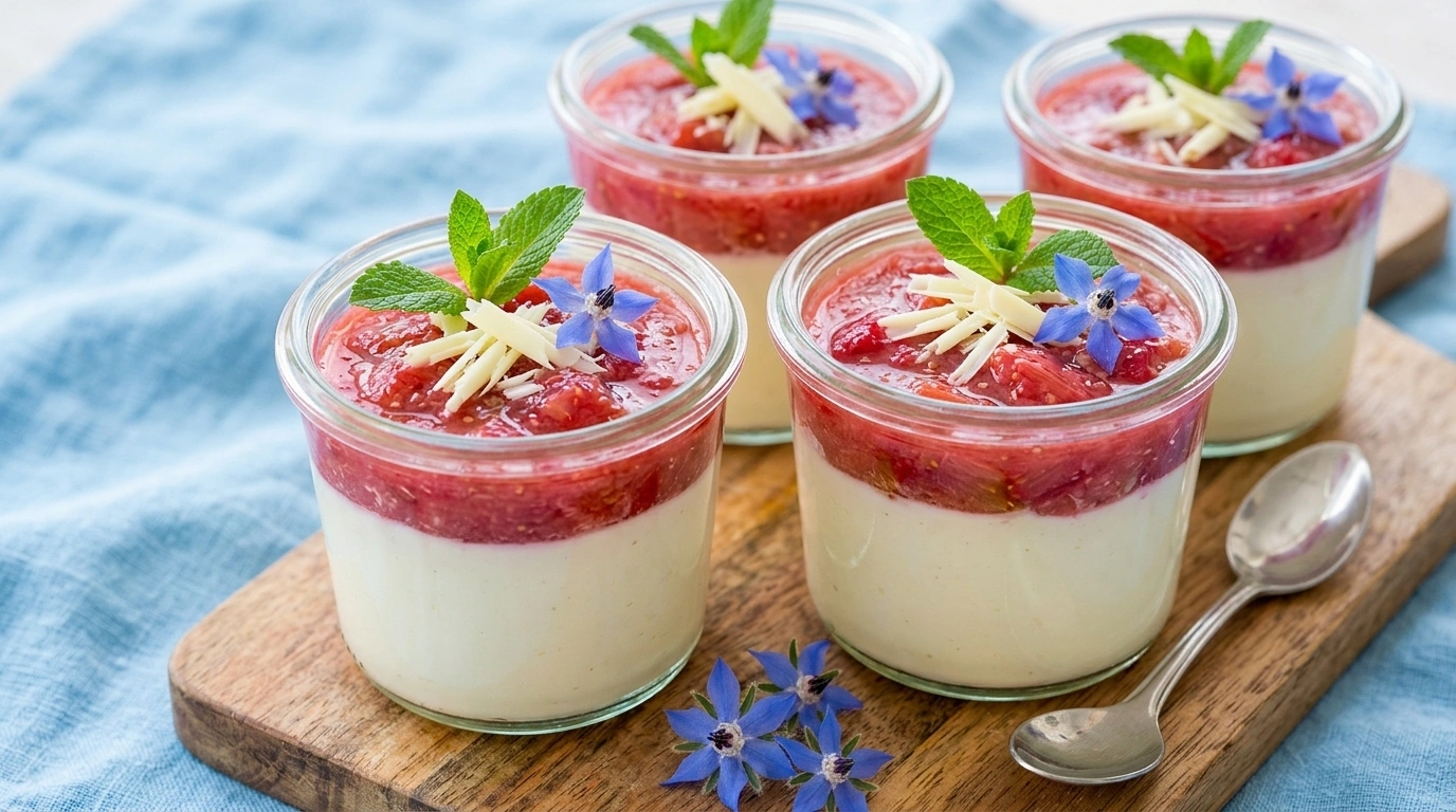 Pannacotta med rabarberkompott – syrlig somrig dessert