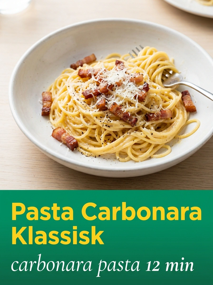 Pasta Carbonara Klassisk - familjerecept på 20 min