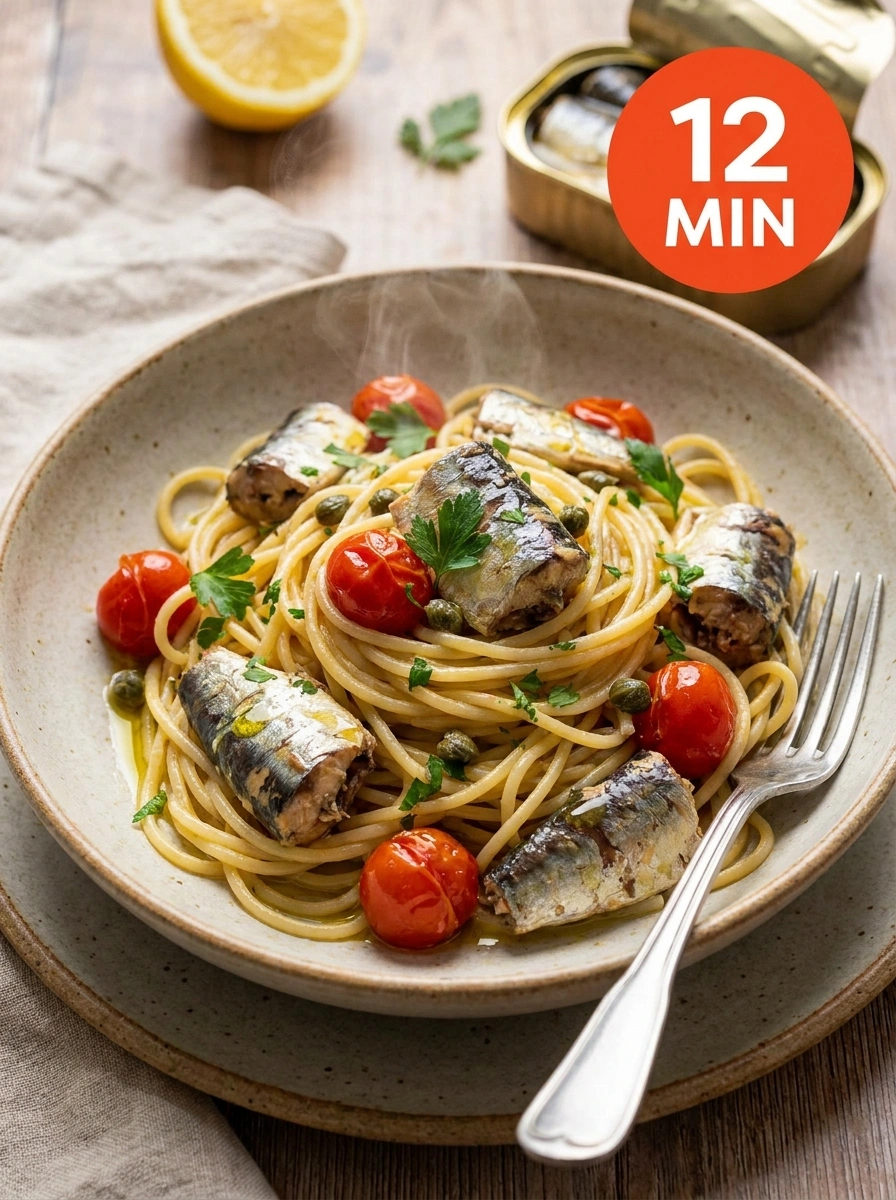 Pasta med Sardin – Sardinpasta 12 Minuter - traditionellt Italiensk Pasta recept, perfekt till vardagsmiddag