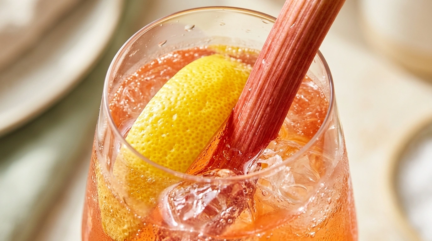 Rabarber Aperol Spritz – Bitterljuv rosa twist på italienska klassikern på 5 minuter