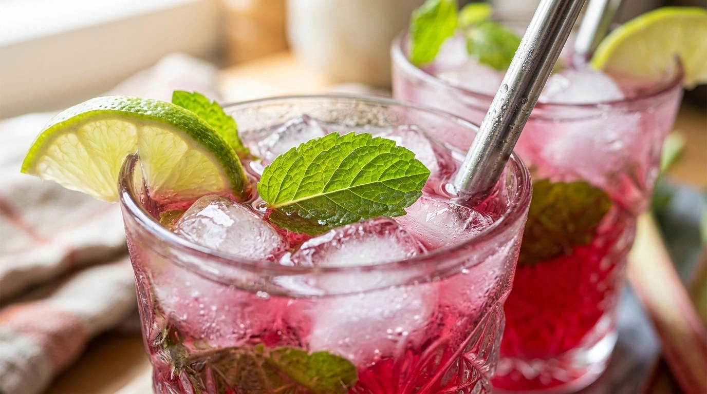 Rabarber Mojito – Sötsyrlig sommarcocktail med mynta och rom på 10 minuter