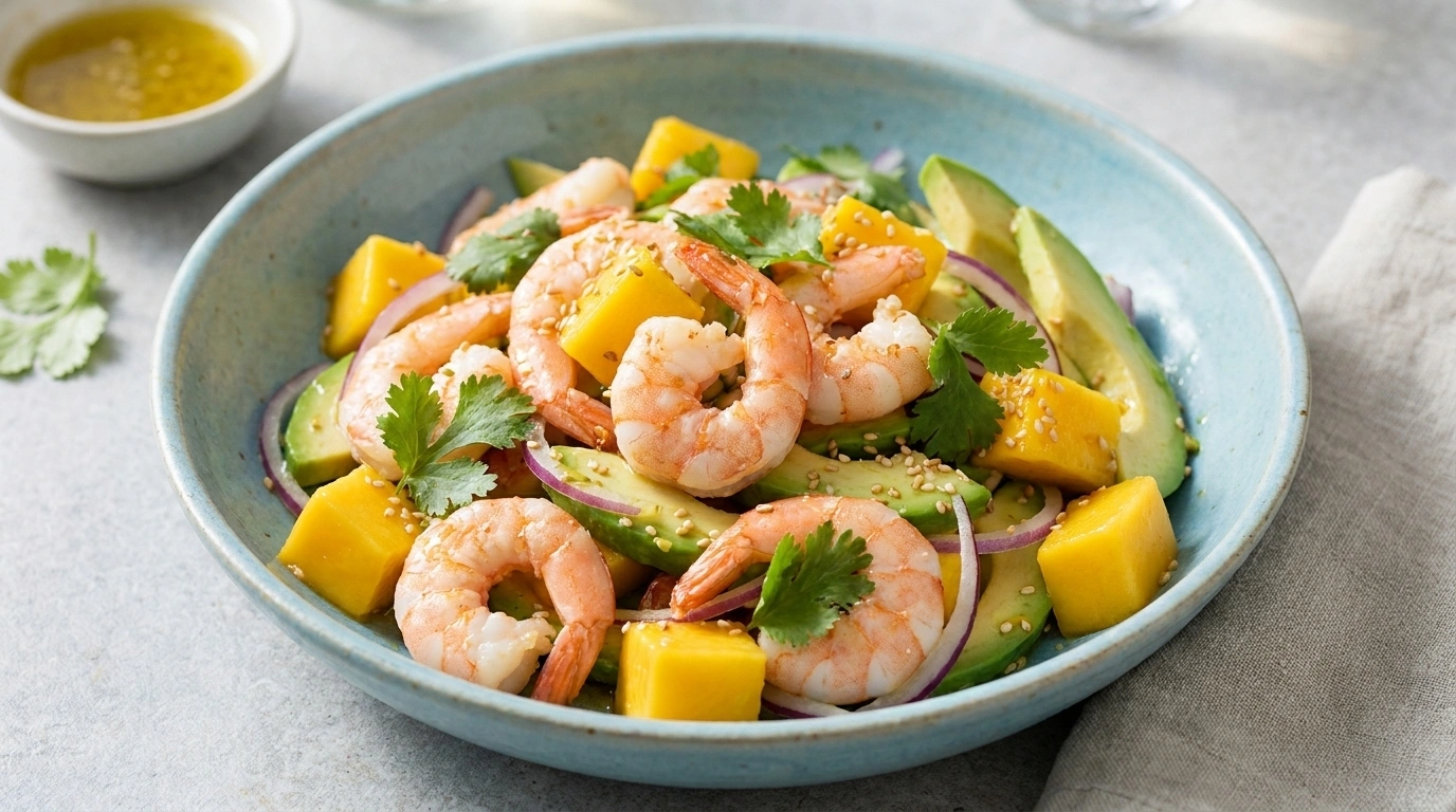 Räksallad med avokado och mango