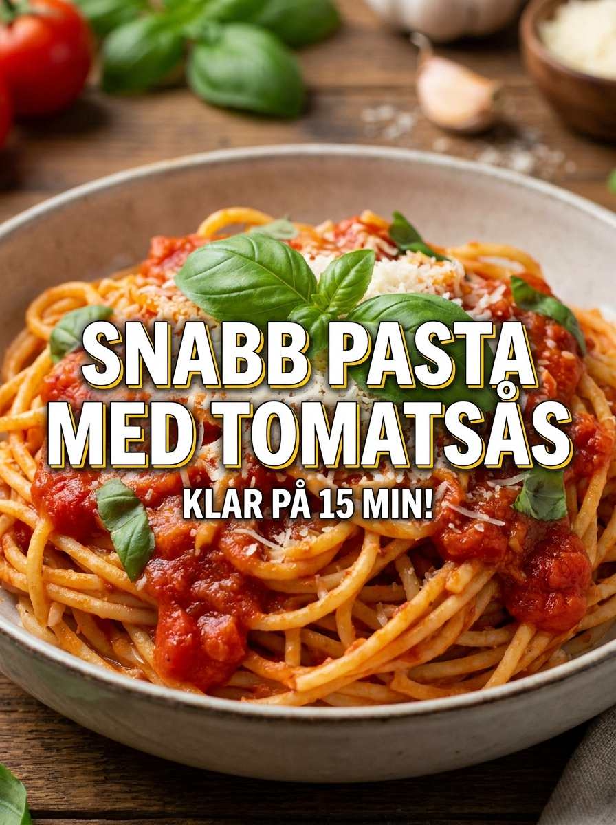 Snabb Pasta med Tomatsås – snabb middag på 15 min