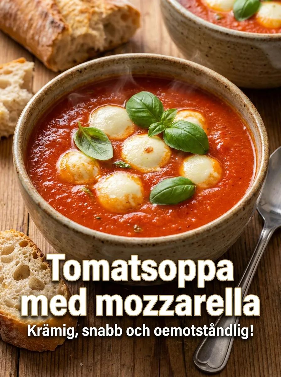 Tomatsoppa med Mozzarella – snabb middag på 25 min