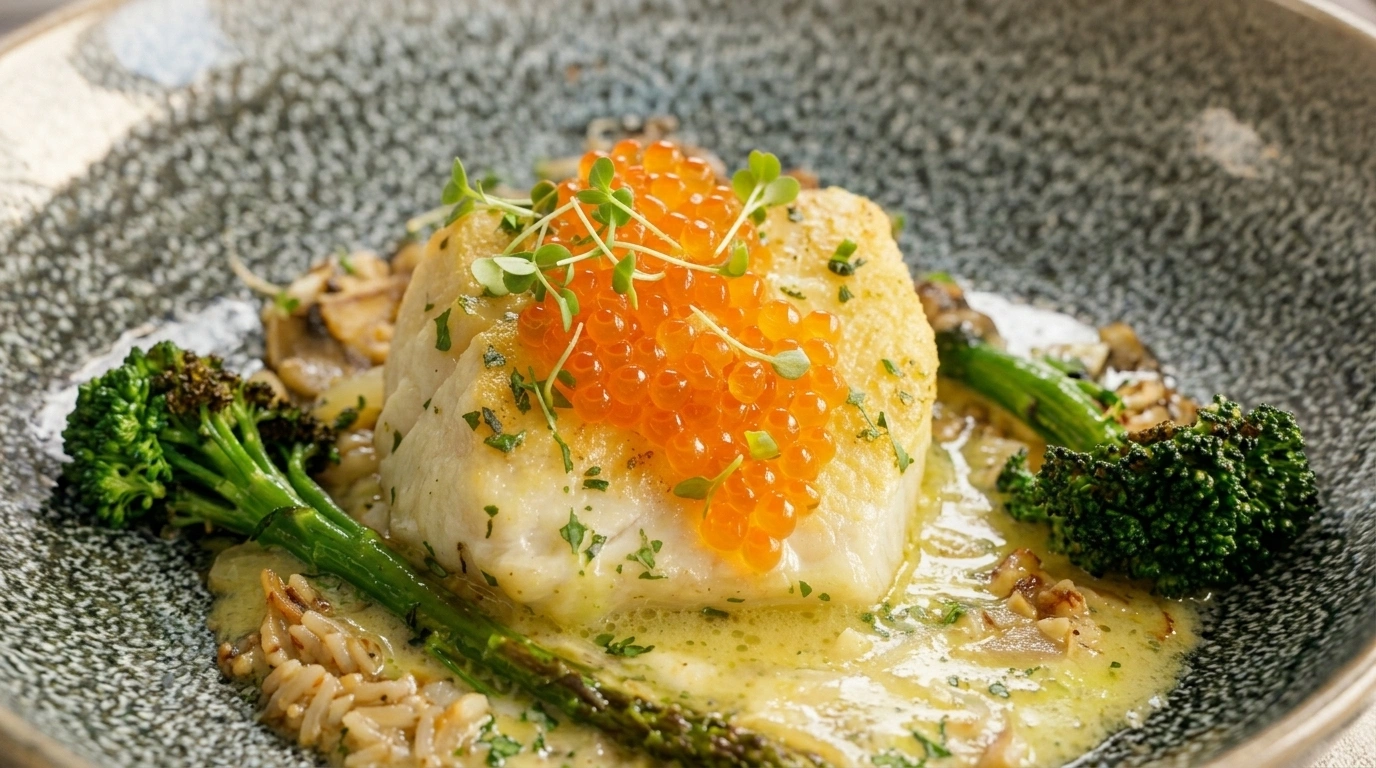 Torskrygg med rabarberbeurre blanc och sparris – Lyxig vårrätt på 40 minuter - traditionellt Sverige Fisk & Skaldjur recept, perfekt till vardagsmiddag