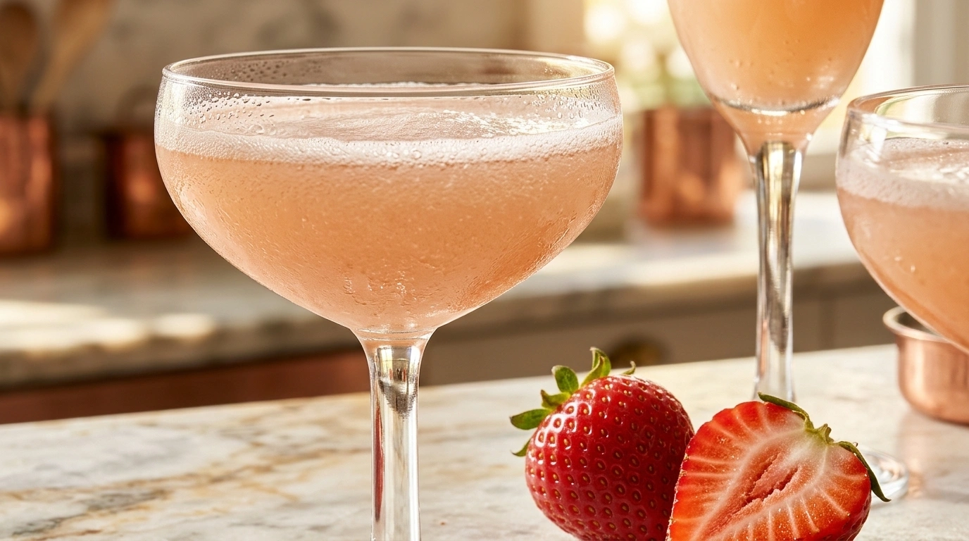 Virgin Rabarber Bellini – Alkoholfri festlig dryck med rabarberpuré och mousserande