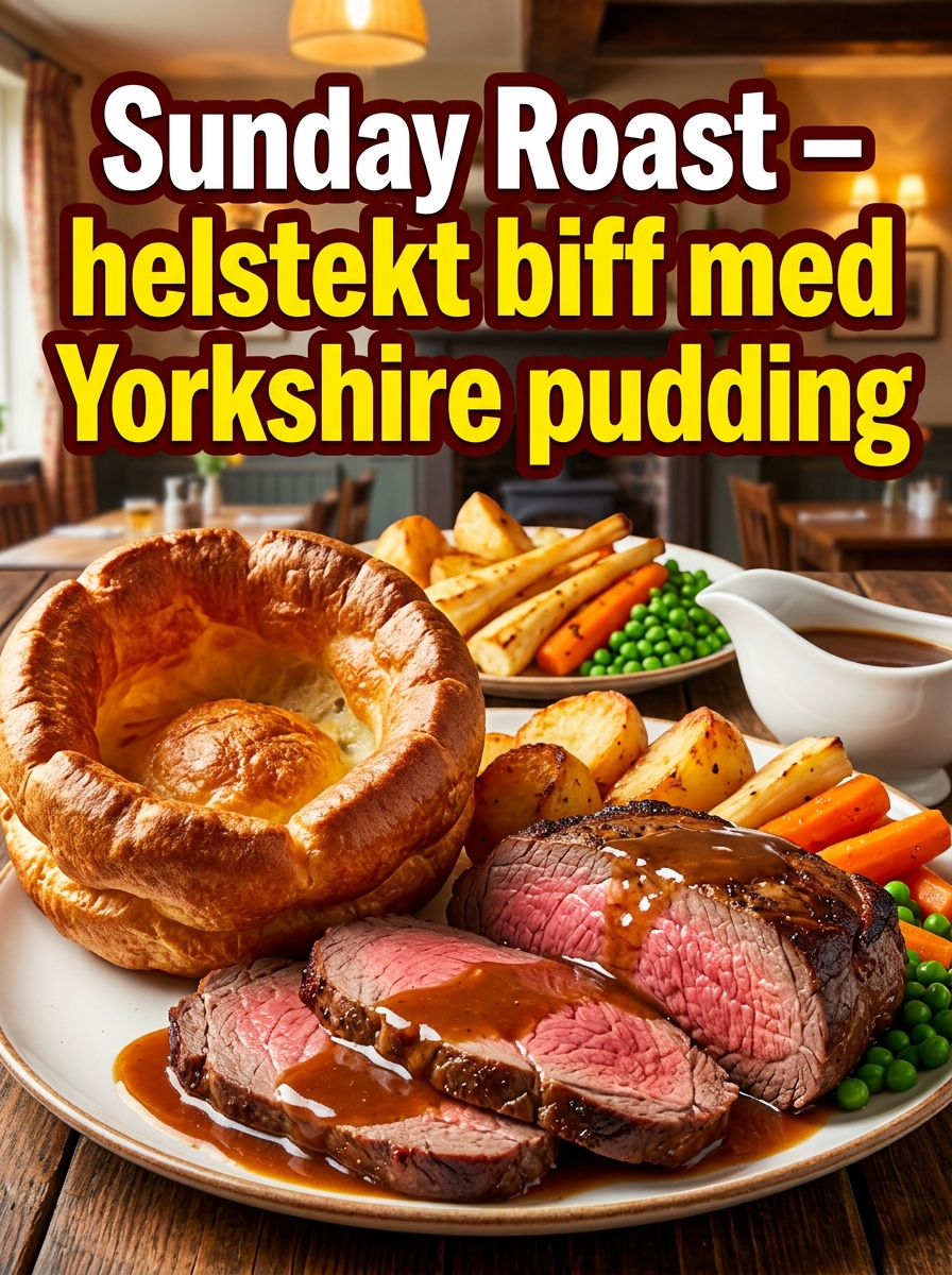 Sunday Roast: helstekt biff med Yorkshire pudding