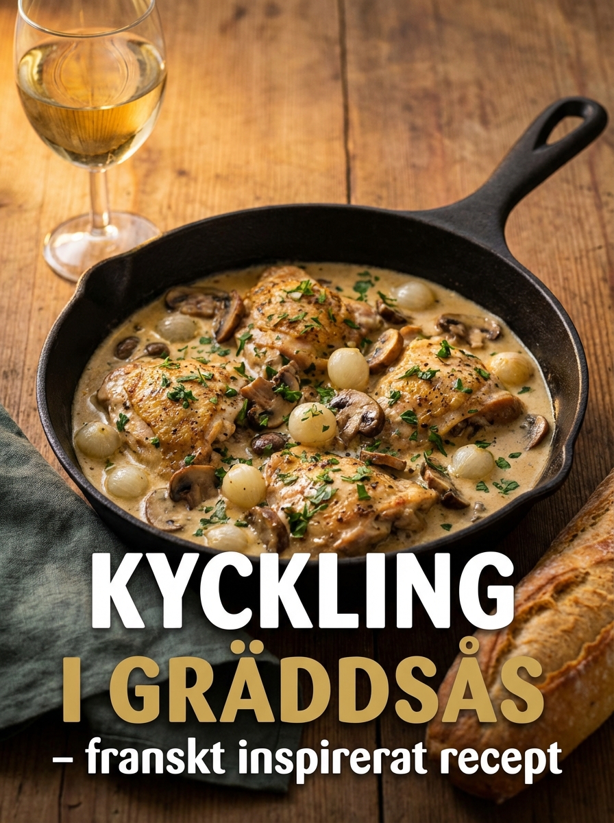 Kyckling i gräddsås: franskt inspirerat recept