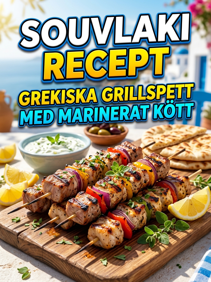 Souvlaki recept: grekiska grillspett med marinerat kött