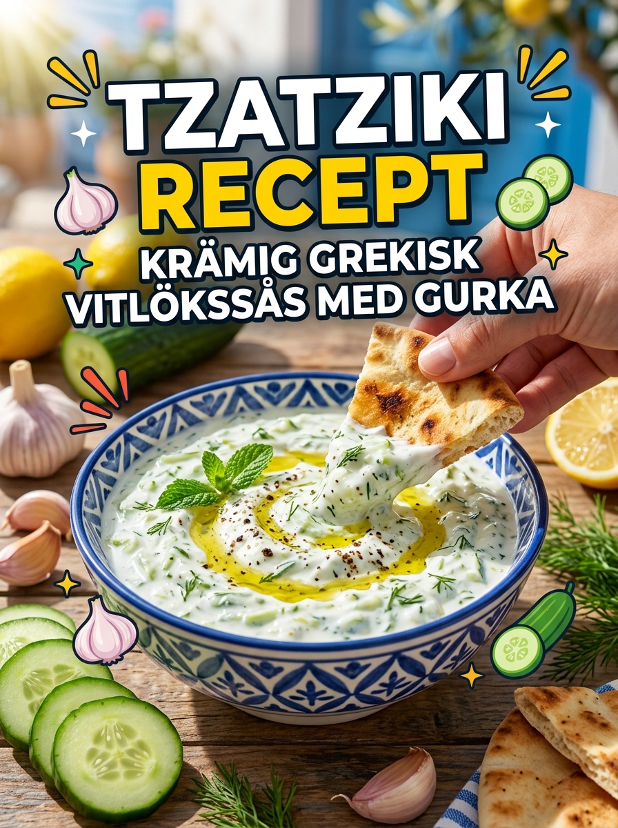 Tzatziki recept: krämig grekisk vitlökssås med gurka