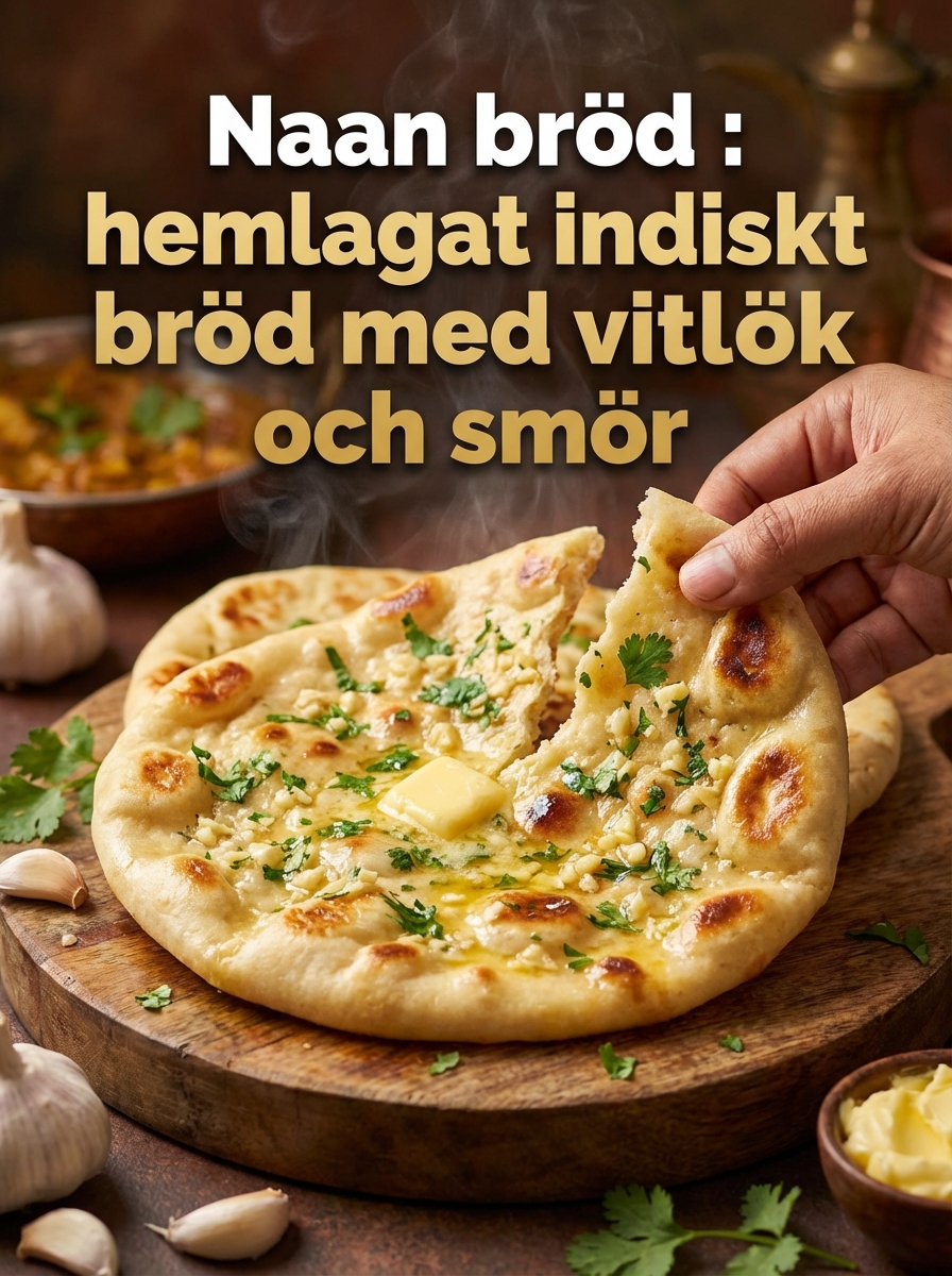 Naanbröd: hembakat indiskt bröd med vitlök och smör (enkelt recept)