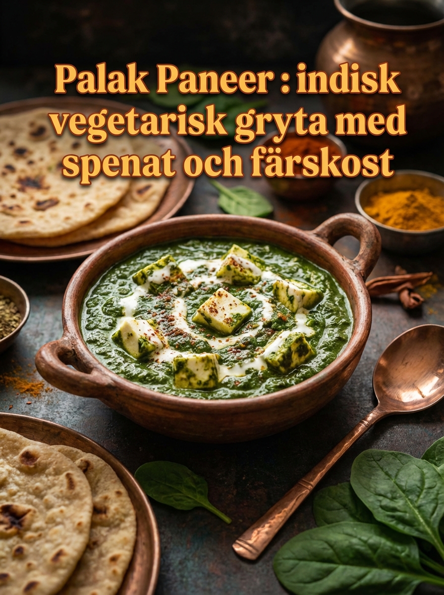 Palak Paneer: vegetarisk indisk gryta med spenat och paneer