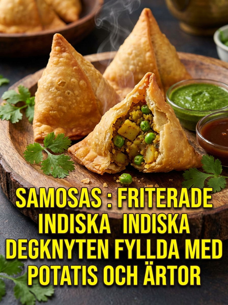 Samosas: krispiga indiska piroger fyllda med potatis och ärtor