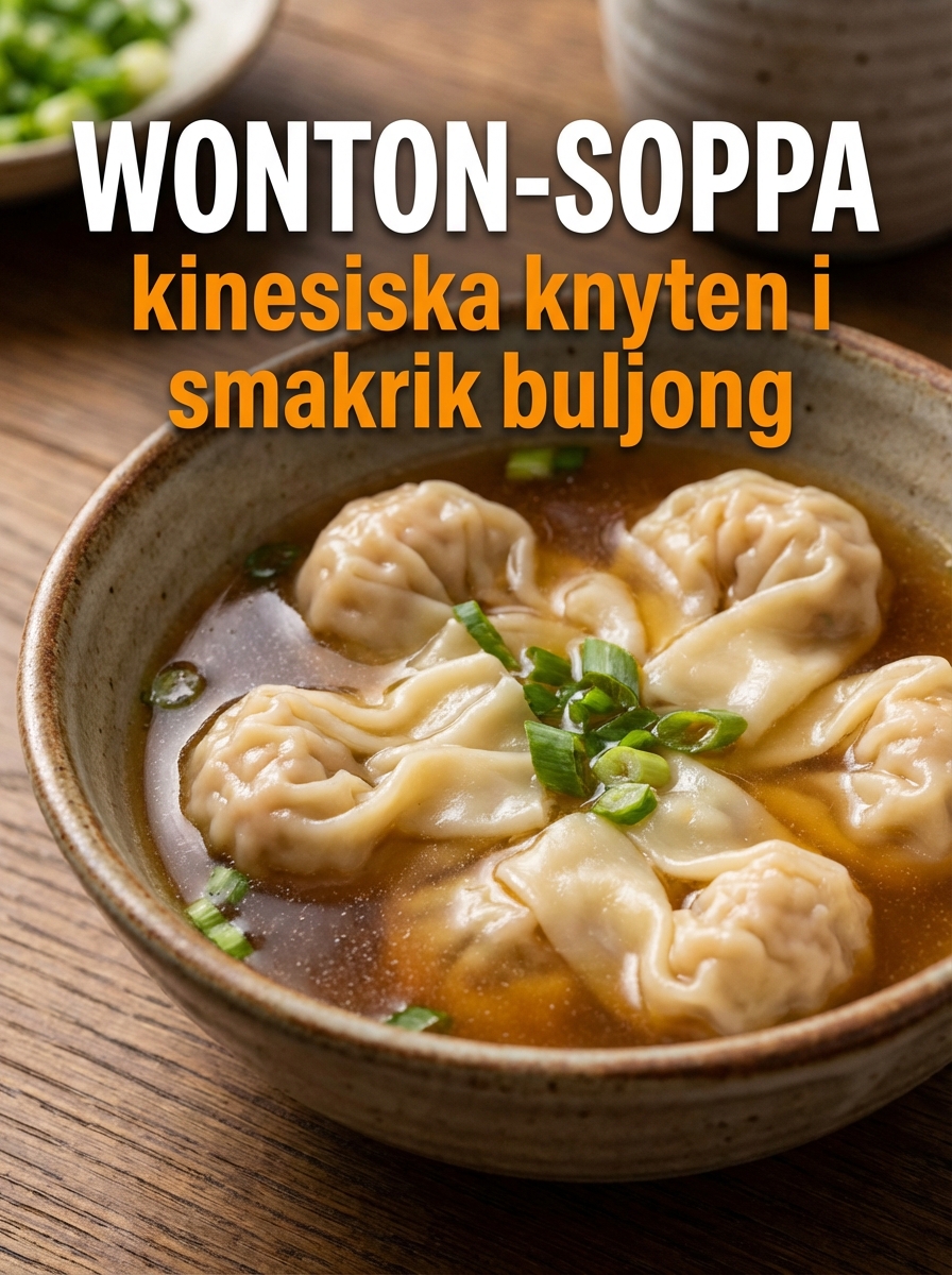 Wonton-soppa: kinesiska knyten i smakrik buljong från grunden