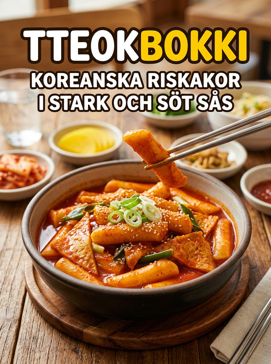Tteokbokki: koreanska riskakor i stark och söt sås – autentiskt recept