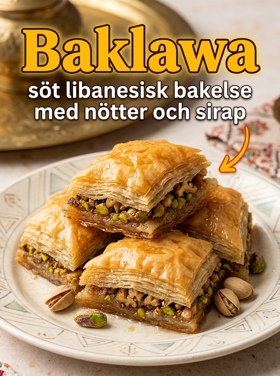 Baklawa – söt libanesisk bakelse med nötter och sirap