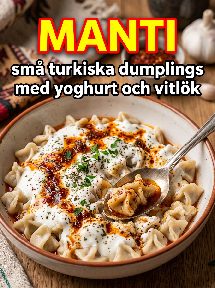 Manti: små turkiska dumplings med yoghurt och vitlök – smakrik och len
