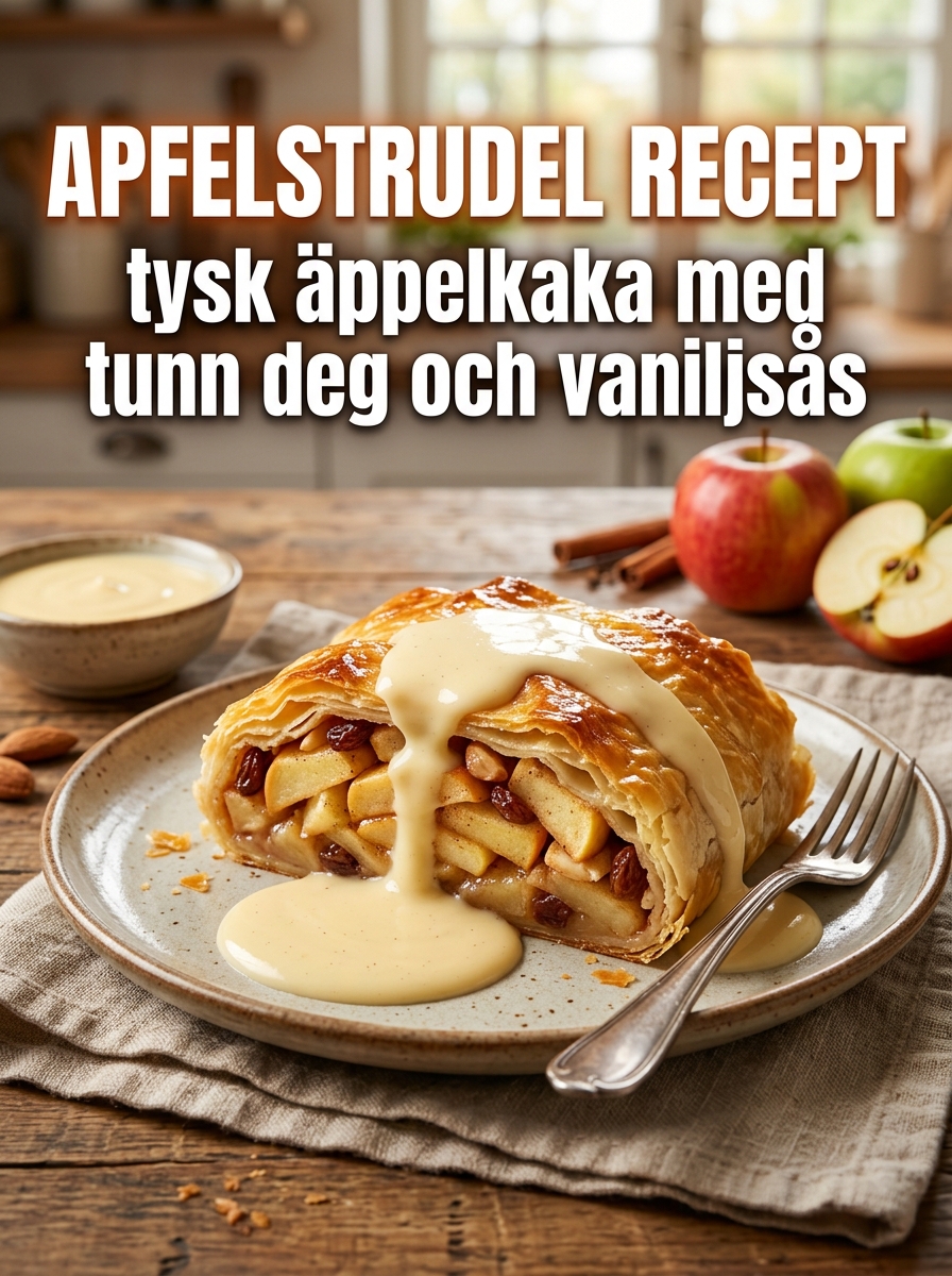 Apfelstrudel – Tysk äppelkaka med tunn deg