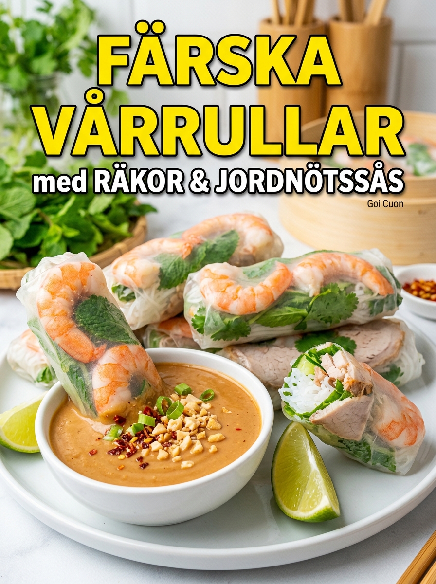 Goi Cuon: färska vårrullar med räkor och jordnötssås – fräscht och gott