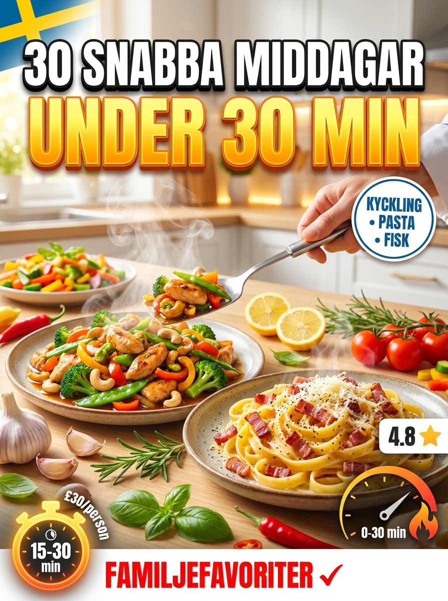 30 Snabbaste Middagarna på Under 30 Minuter